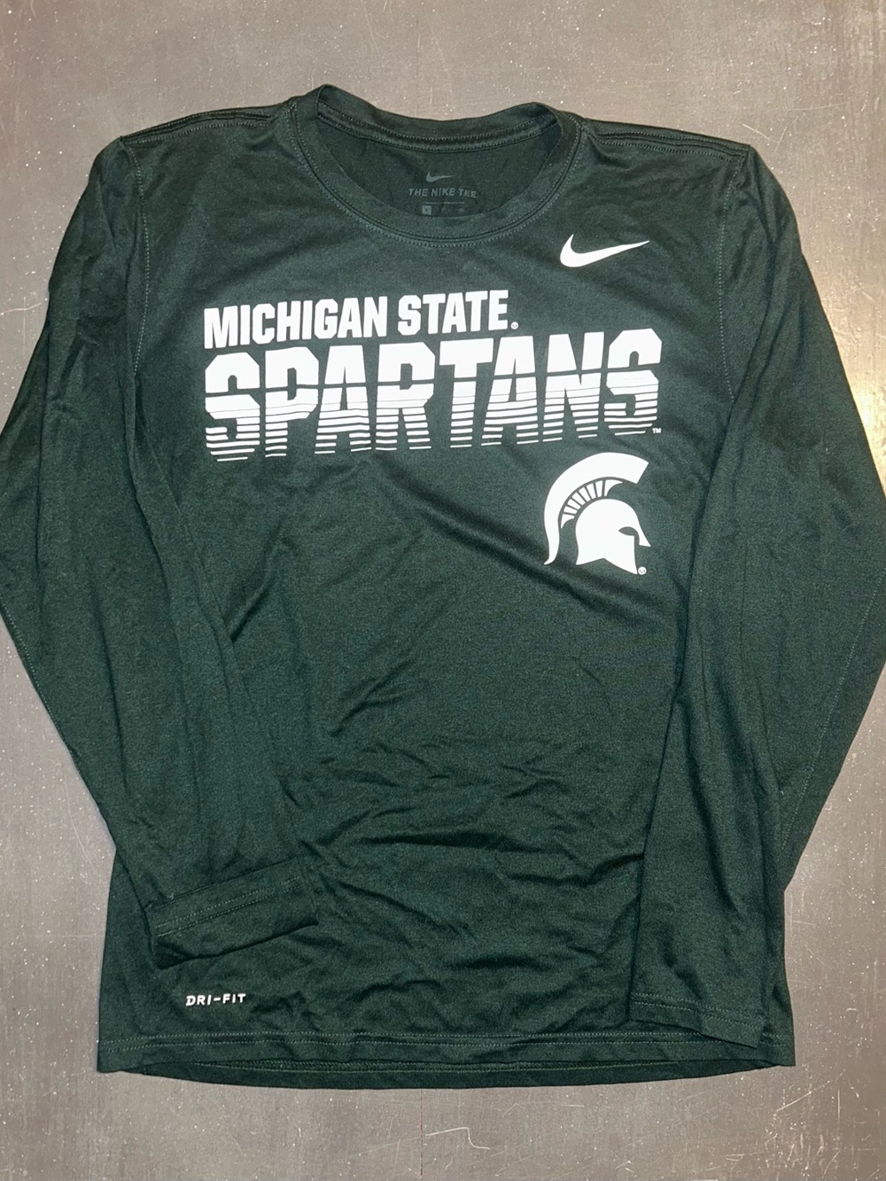Nike Men's Michigan State Spartans Long Sleeve Shirt - Green & White